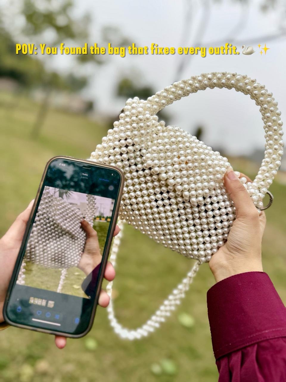 Lulu Mini Pearl Handcrafted Bag