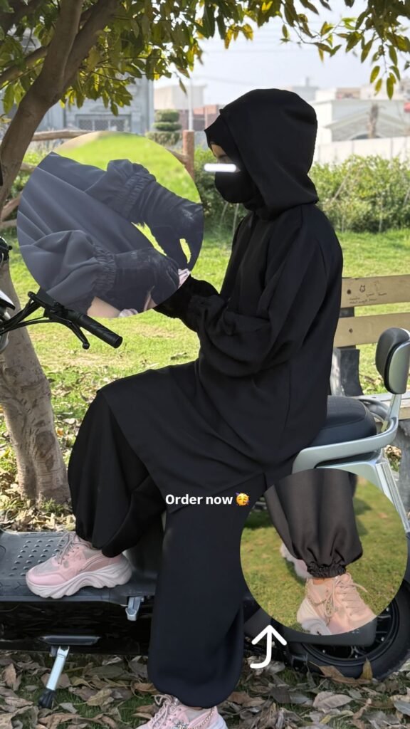 Onyx Rider: Premium Biker-Cut Modest Wear