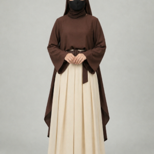 Chocolate Brown & Cream Cotton Skirt Set